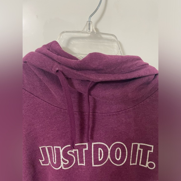 Womens Nike Just Do It Hoodie Pullover Maroon Size Large - Picture 2 of 5